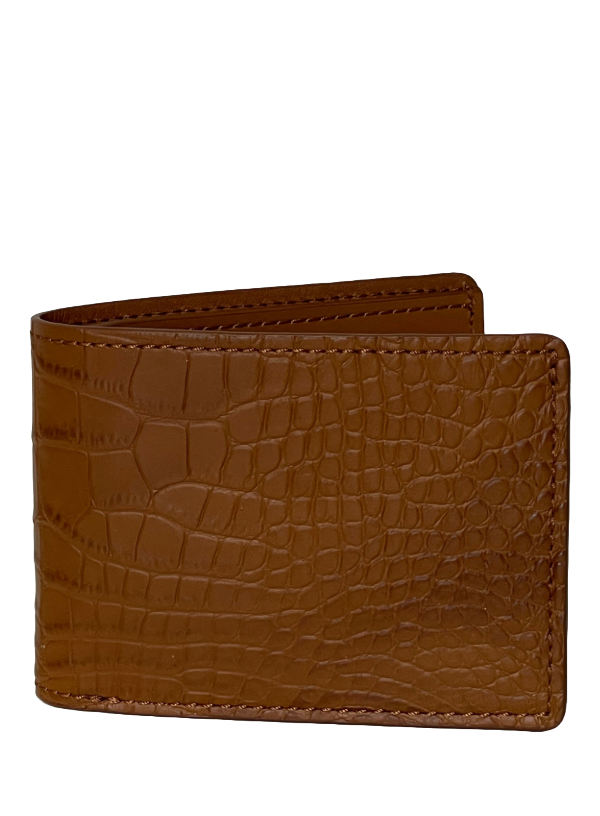 Tan Genuine Alligator Bi-Fold Wallet | USA Made - BP8476