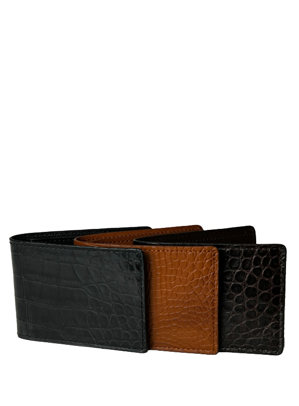 Black Genuine Alligator Bi-Fold Wallet | USA Made - BP8476