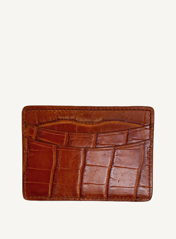 Tan Alligator Card Case