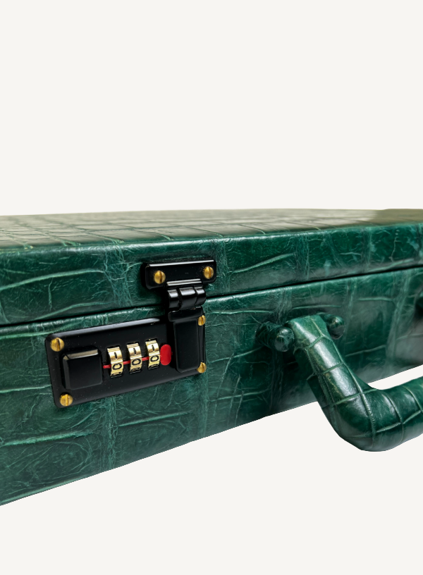 Green Alligator Hard Case Briefcase