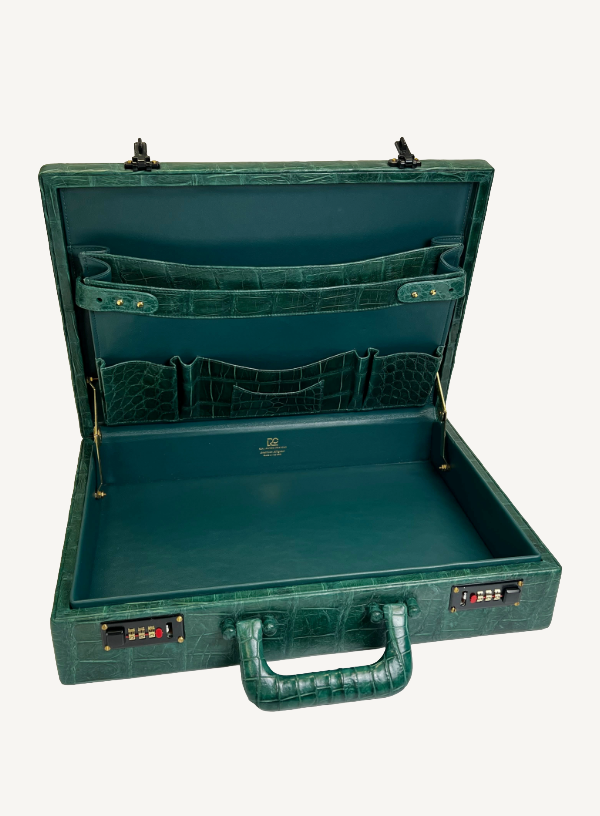 Green Alligator Hard Case Briefcase