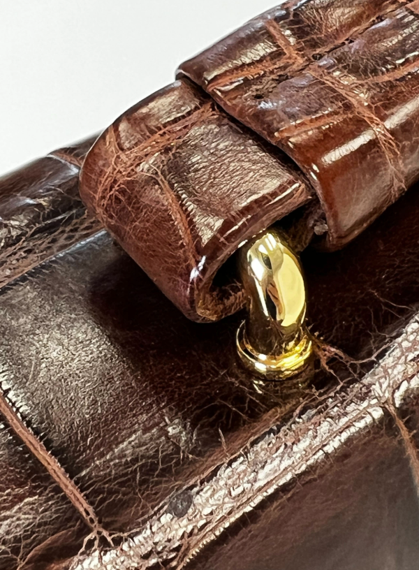 Brown Alligator Attaché Case