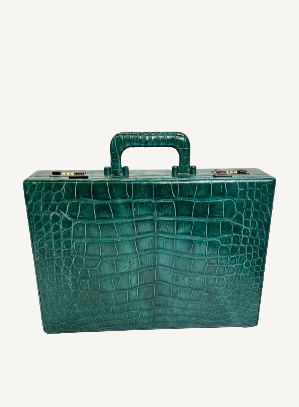 Green Alligator Hard Case Briefcase