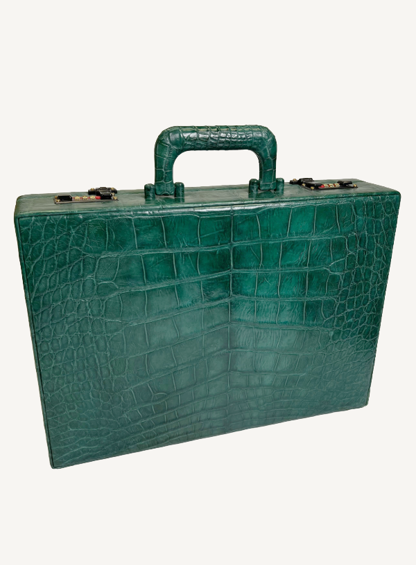 Green Alligator Hard Case Briefcase