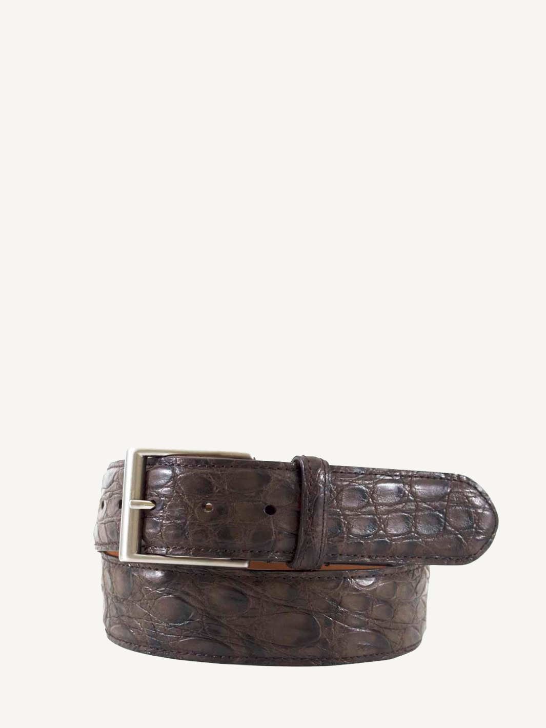 Brown Genuine Vintage Caiman Croc Casual Belt | 1 1/2 display picture 2