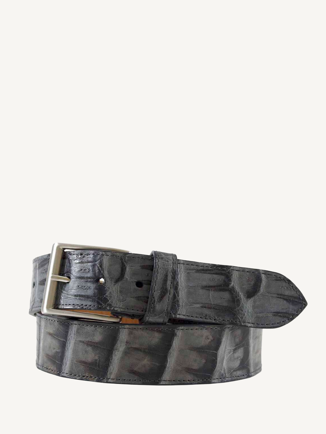Dark Grey Vintage Crocodile Tail Belt | 1 1/2" Width