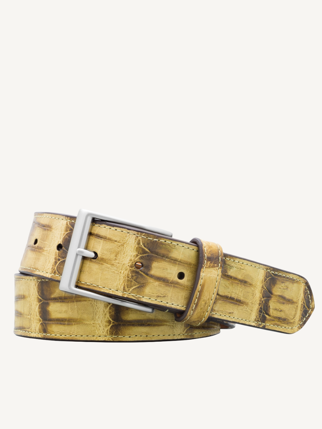 Olive Vintage Crocodile Tail Belt | 1 1/2" Width