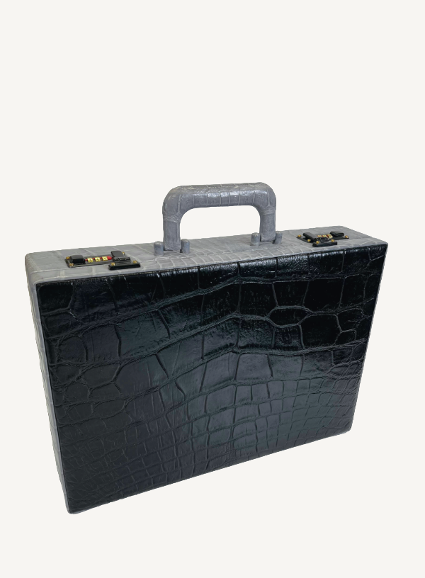 Black and Grey Alligator Hard Case Briefcase