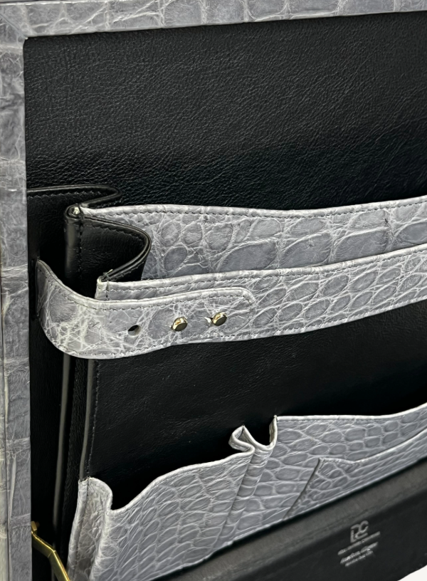 Black and Grey Alligator Hard Case Briefcase