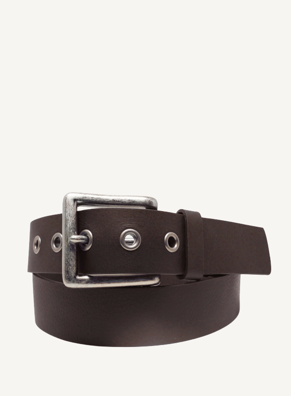Brown Leather Belt with Eyelets | 38mm Width