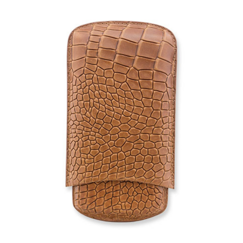 Deep Crocodile Embossed Big 3-Finger Cigar Case | TF200