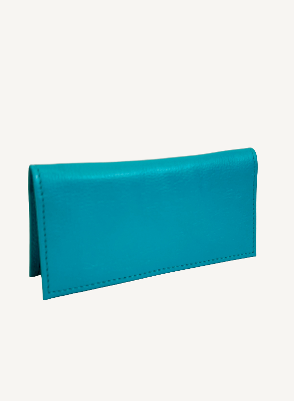 Teal Leather Checkbook Cover