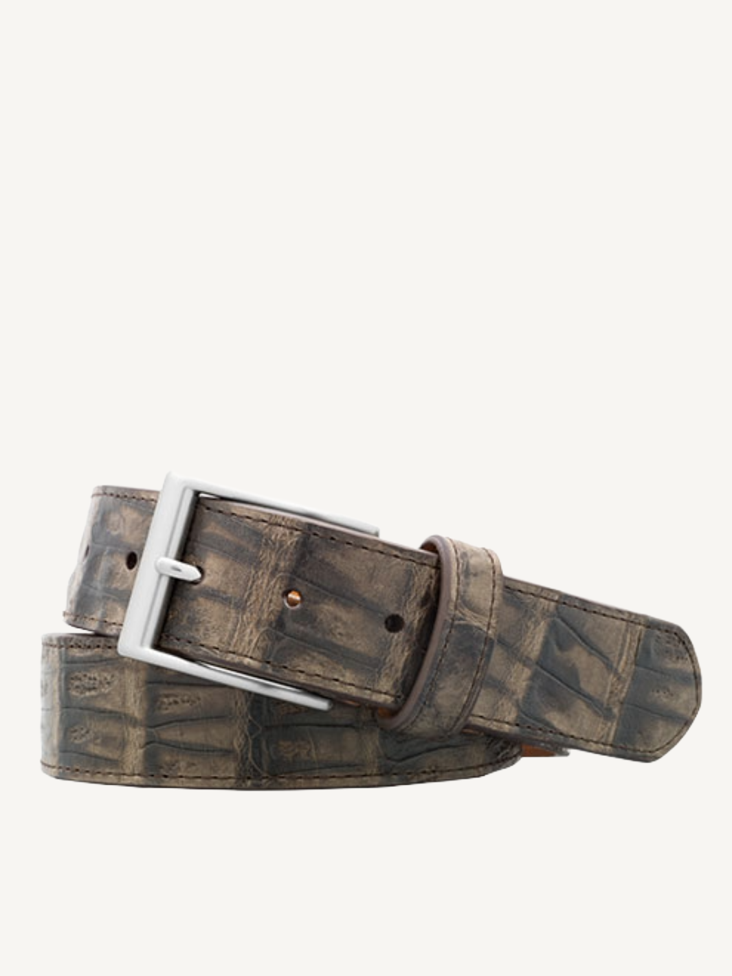 Brown Vintage Crocodile Tail Belt | 1 1/2" Width