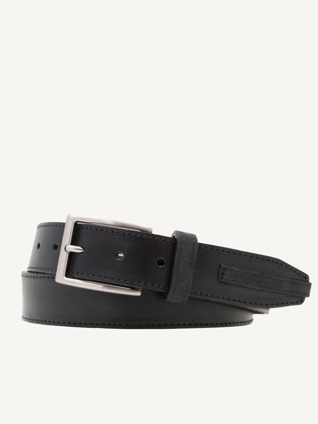 Black Glazed Nappa with Nubuck Detail | 35mm Width