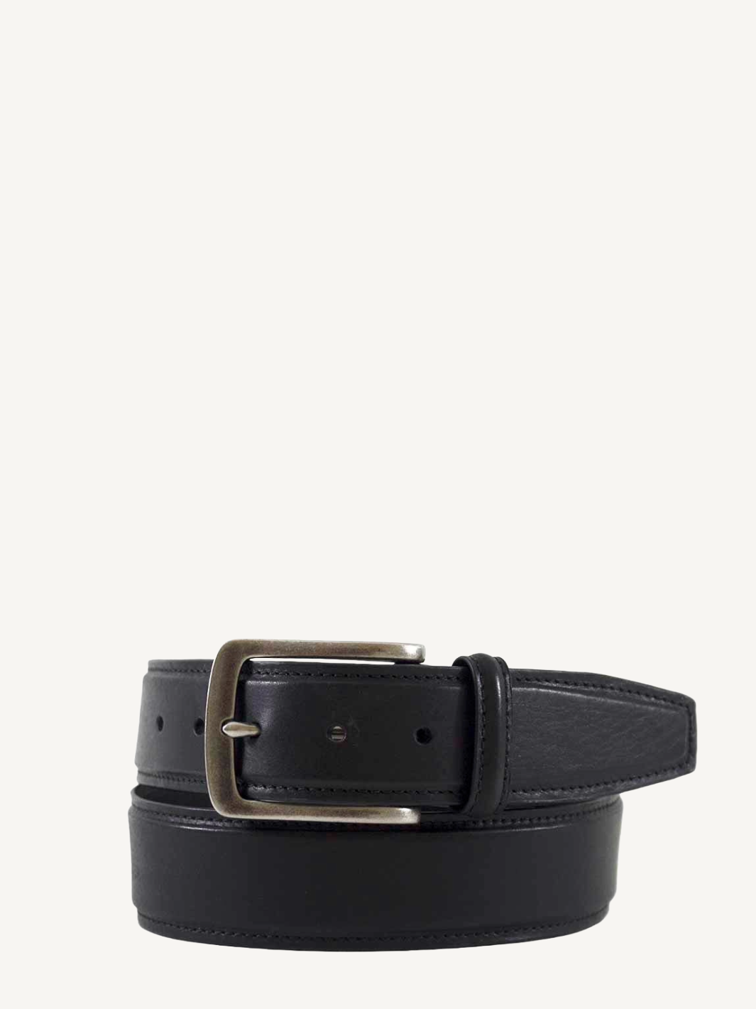 Black Full-Grain Feathered Edged Leather Jean Belt | 1 5/8" Width