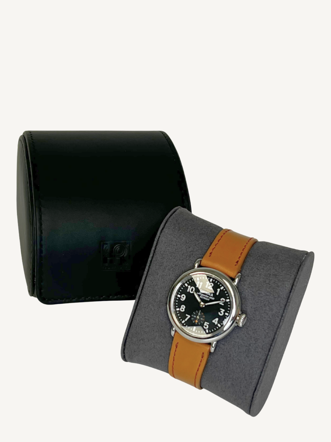Black Clamshell Watch Case | Grey Lining