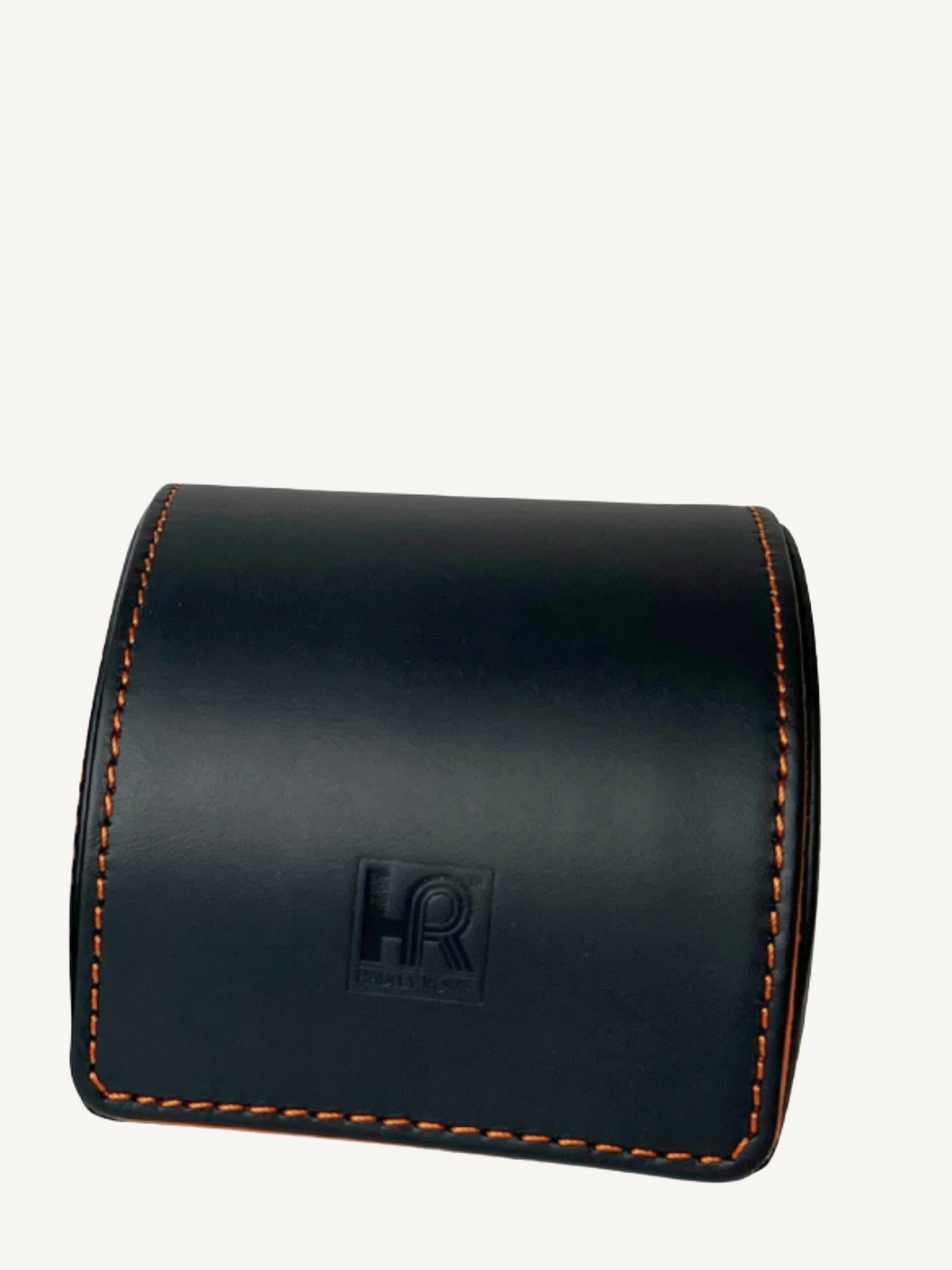 Black Clamshell Watch Case | Orange Lining