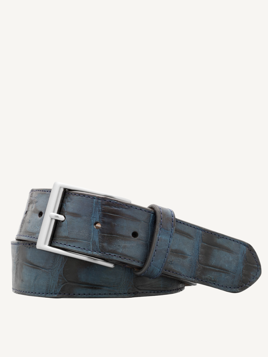 Navy Vintage Crocodile Tail Belt | 1 1/2" Width
