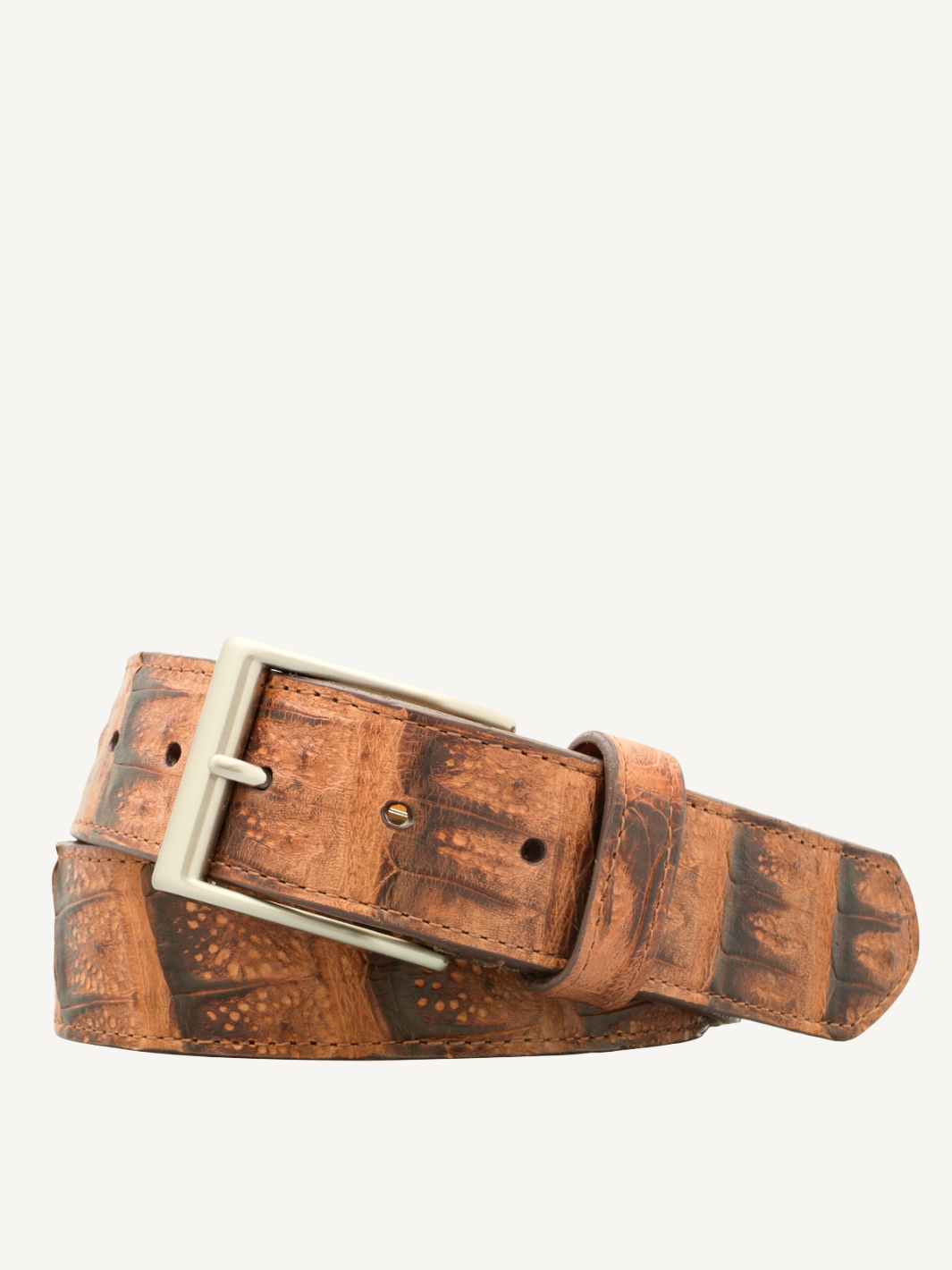 Mocha Vintage Crocodile Tail Belt | 1 1/2" Width