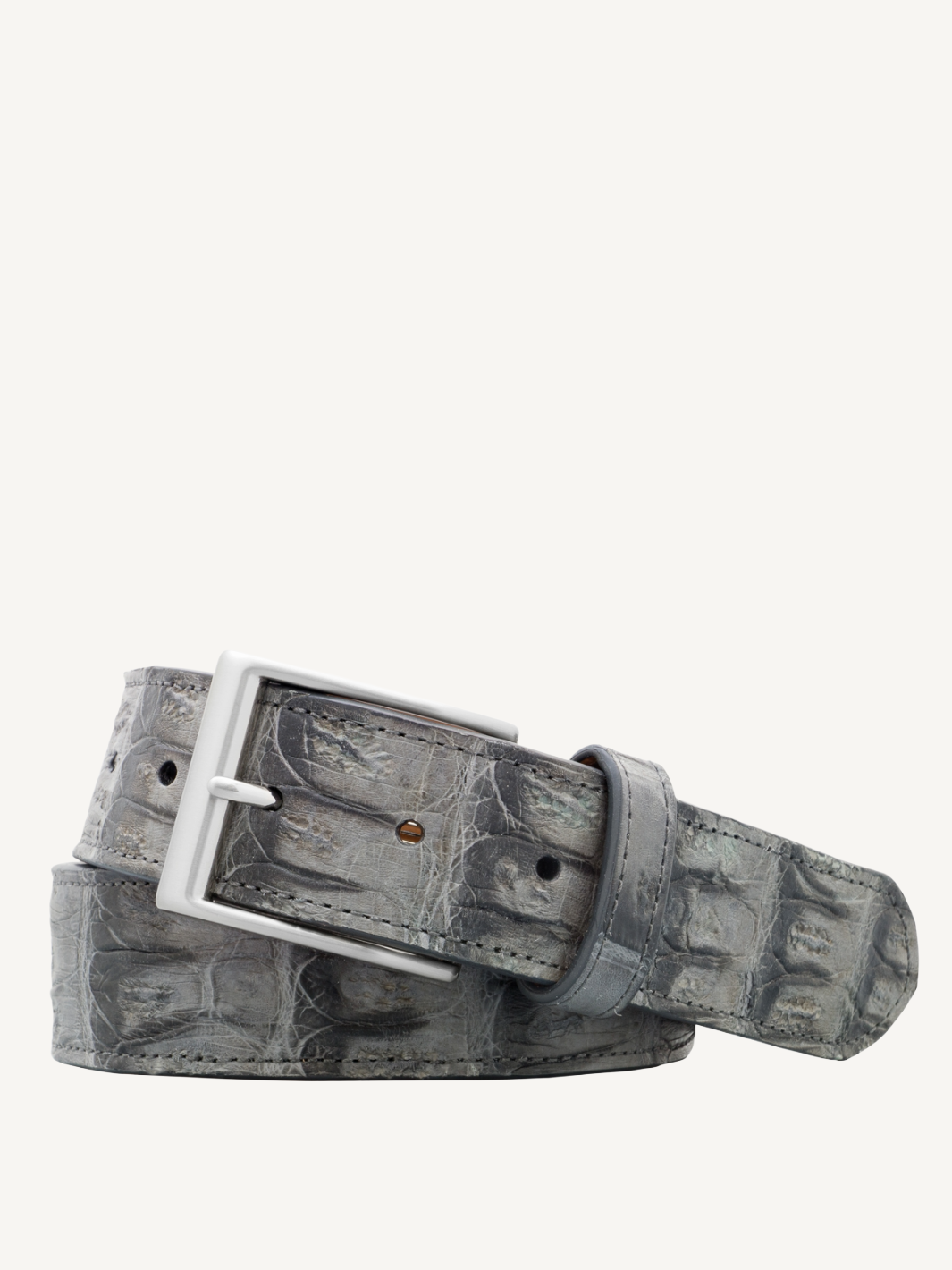 Grey Vintage Crocodile Tail Belt | 1 1/2" Width