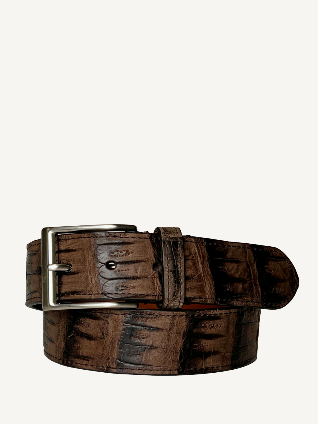 Chocolate Vintage Crocodile Tail Belt | 1 1/2" Width