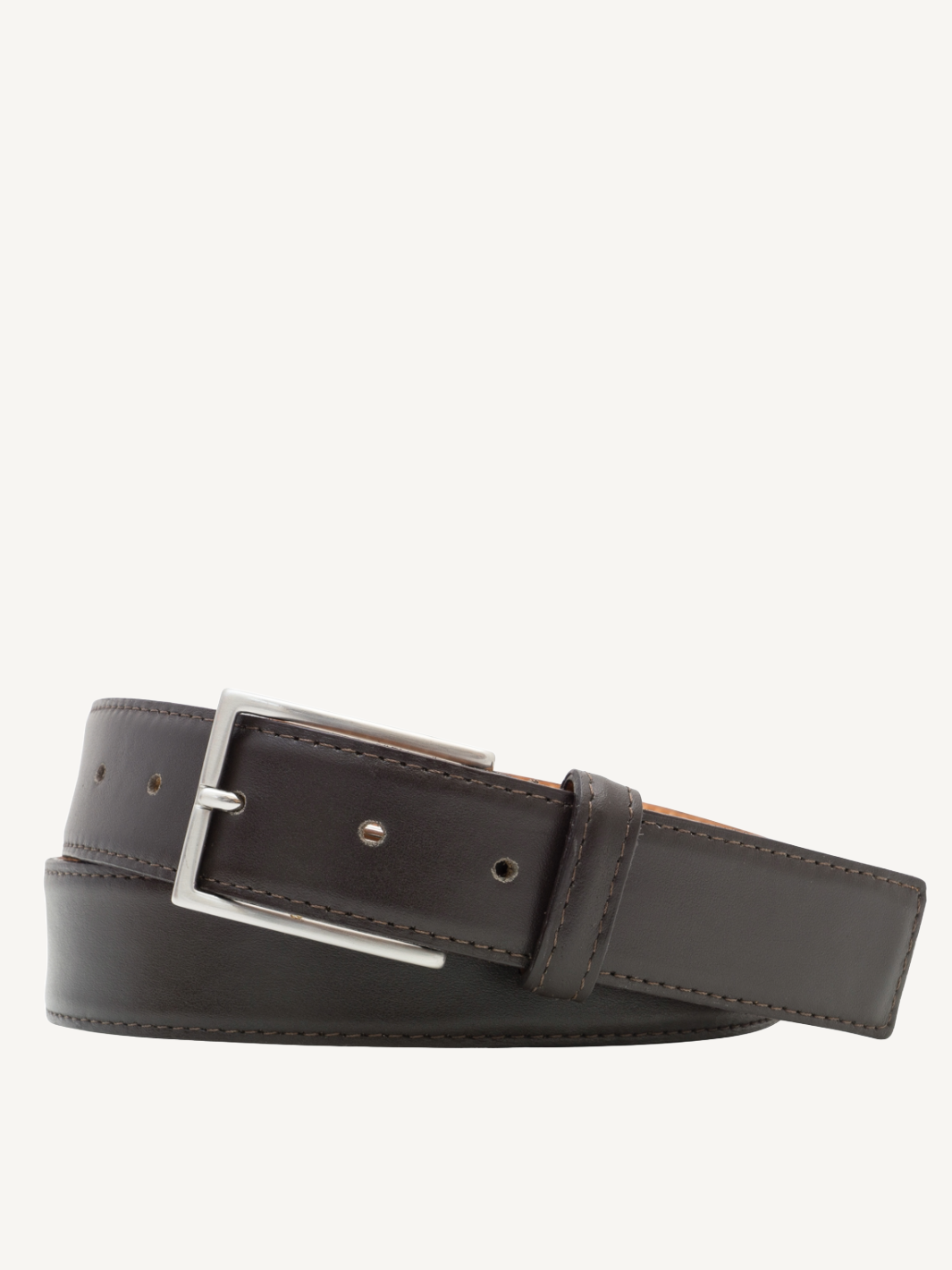 Brown Smooth Leather Belt with Square End | 35mm Width