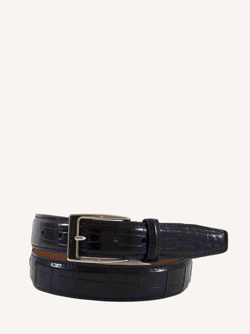 Black Genuine Alligator Belt | Width 1 1/4
