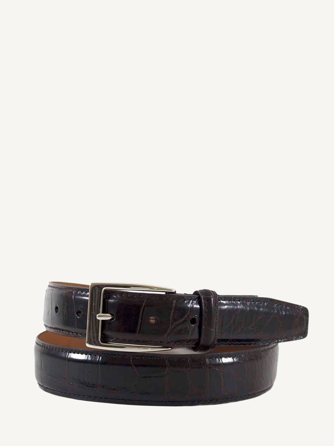 Brown Genuine Alligator Belt | Width 1 1/4
