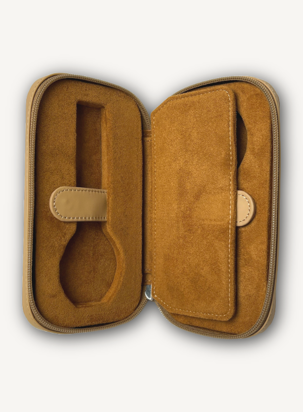 Tan Zip Around Watch Case | Tan Lining