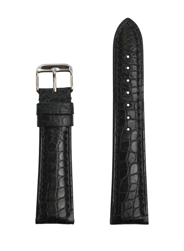 Black Round Grain Genuine Alligator | h2010