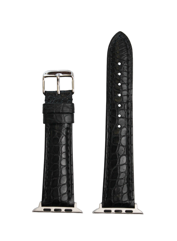 Black Round Grain Genuine Alligator | h2010