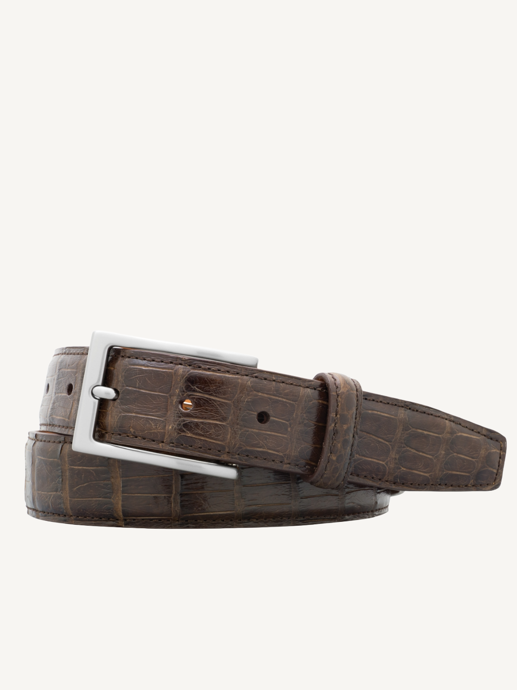 Brown Genuine Semi-Shiny Alligator Belt | 1 1/4" Width