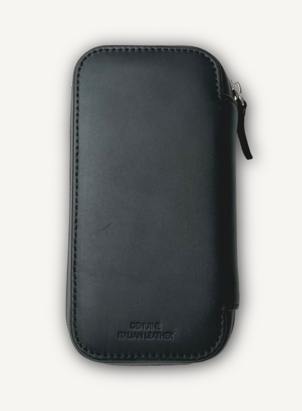 Black Zip Around Watch Case | Orange Lining