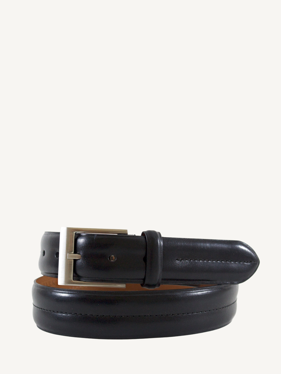 Black Double Barrel Monte Carlo Genuine Leather Belt | 1 3/8" Width