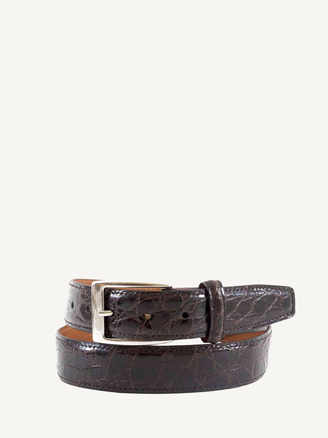 Brown Shiny Crocodile Belt | 1 1/4 Width