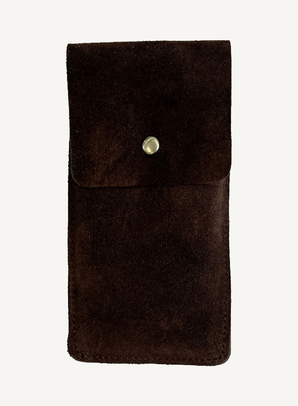 Dark Brown Suede Watch Pouch