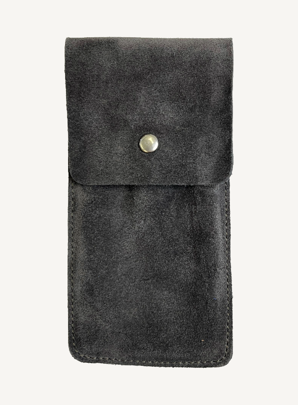 Dark Grey Suede Watch Pouch