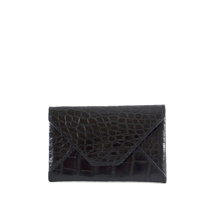 Brown Genuine Alligator Envelope Wallet with Hidden Snap | h5041