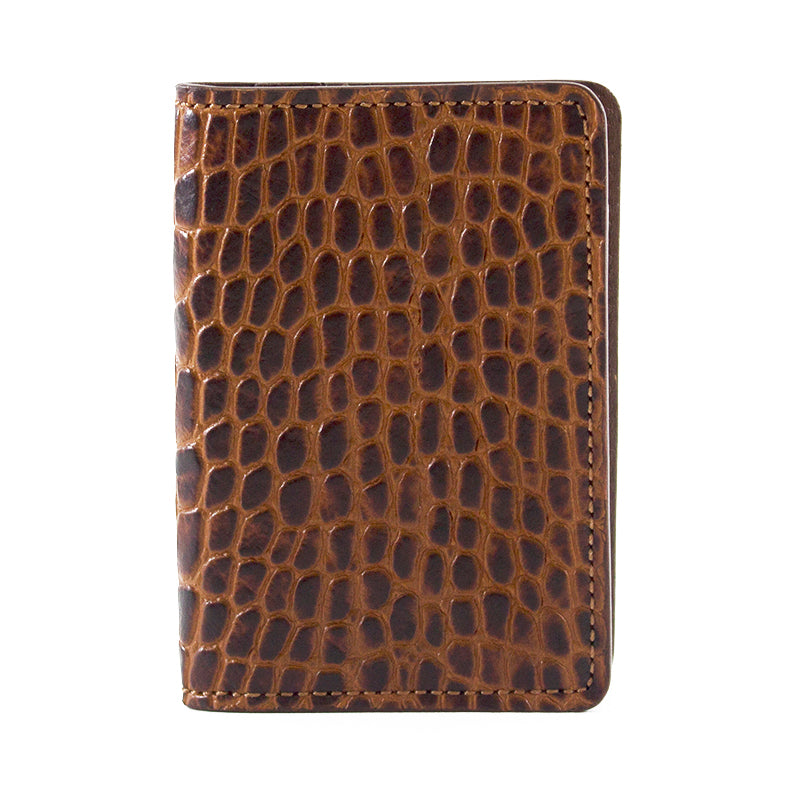 Semi-Sweet Chocolate Alligator Embossed BiFold Card Case
