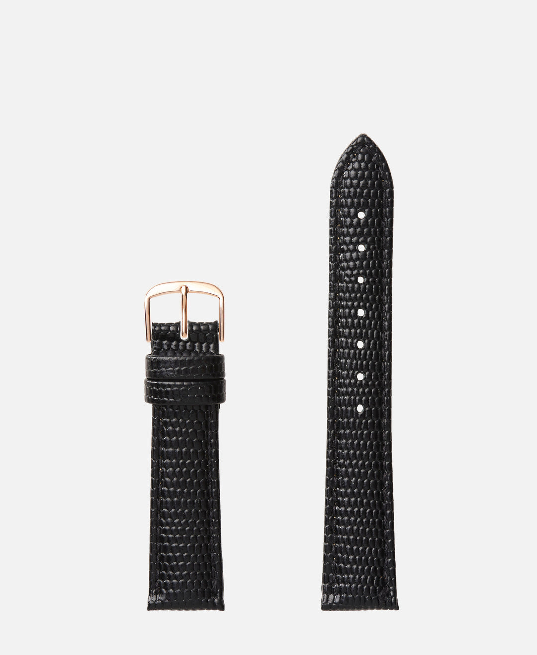 Black Lizard Grain Traditional Watch Band