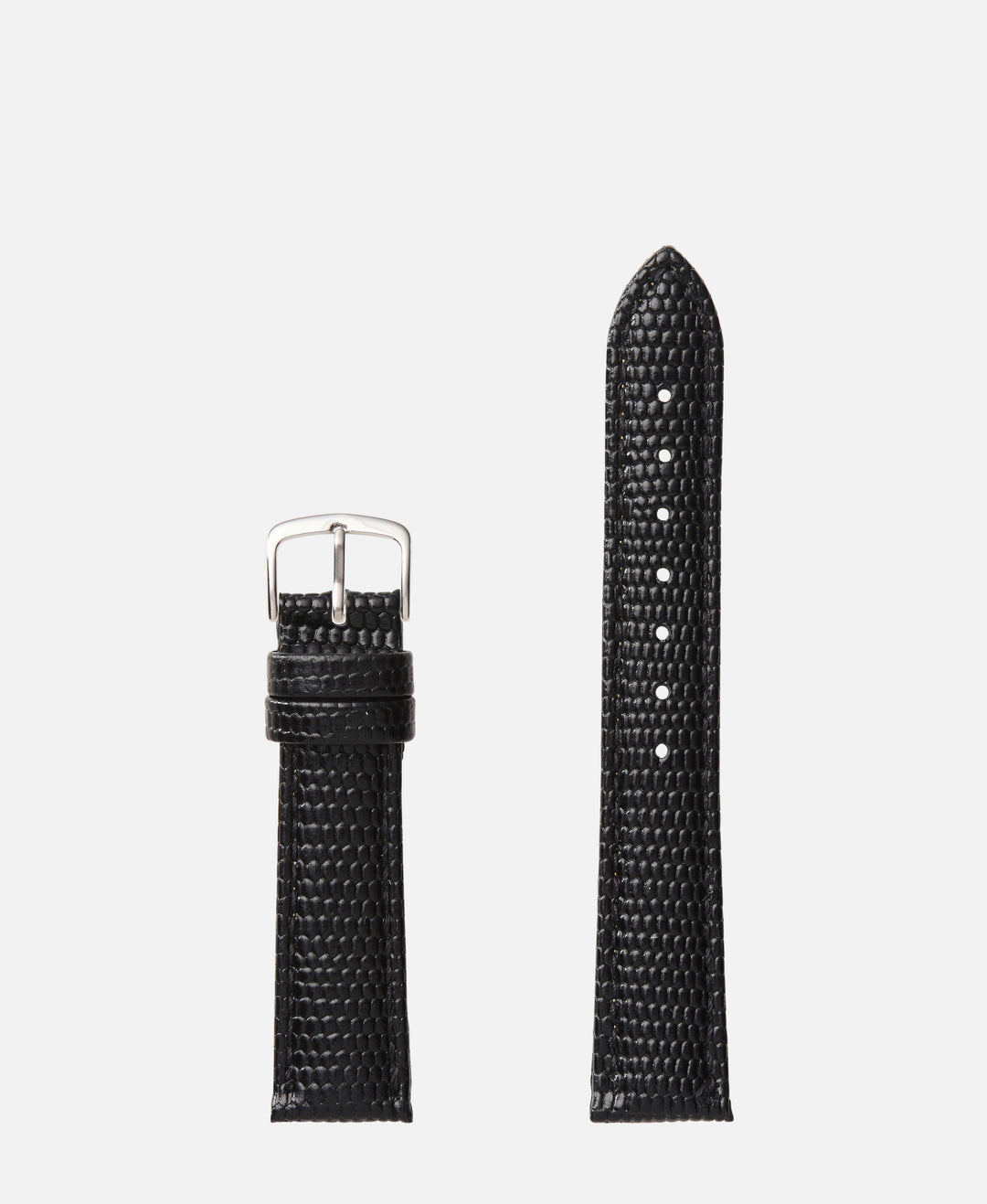 Black Lizard Grain Traditional Watch Band