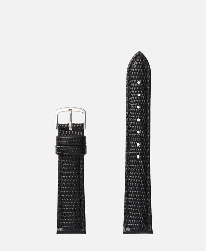 Black Lizard Grain Traditional Watch Band