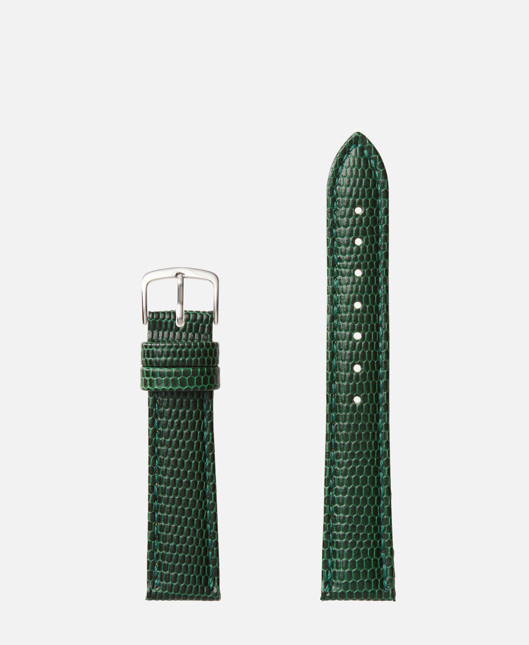 Green Lizard Grain Traditional Watch Band