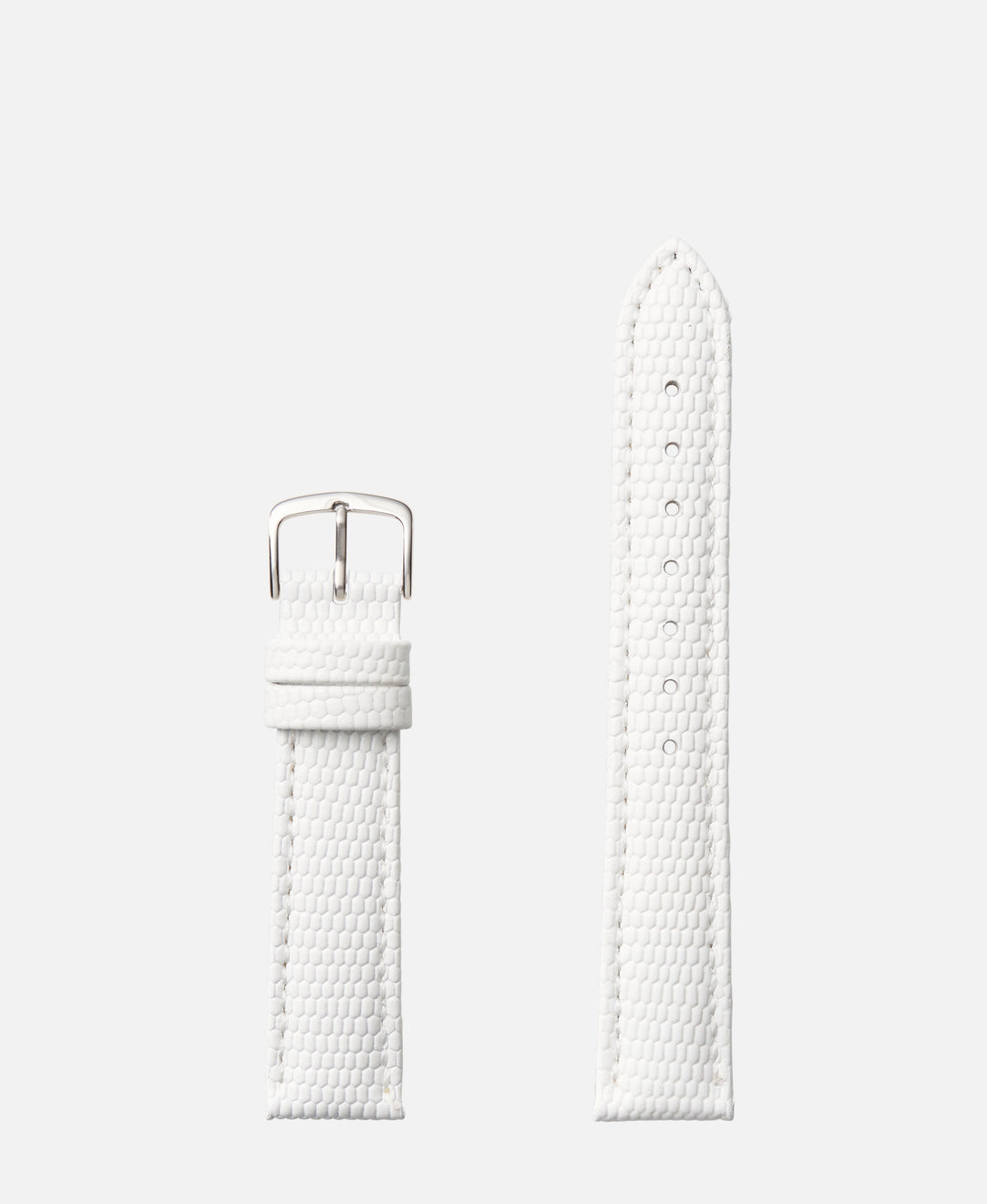 White Lizard Grain Traditional Watch Band