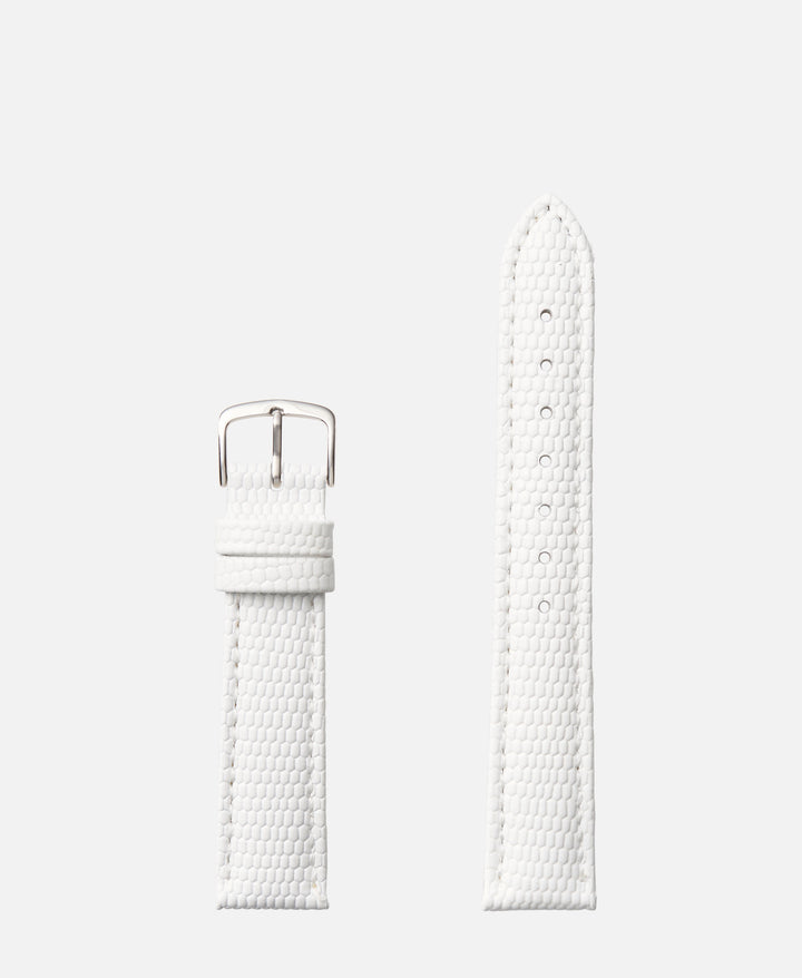 White Lizard Grain Traditional Watch Band