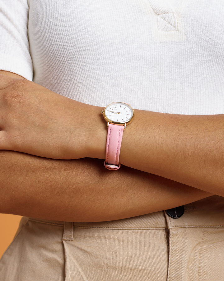 Man Wearing Light Blue Genuine Microfiber Watch Band