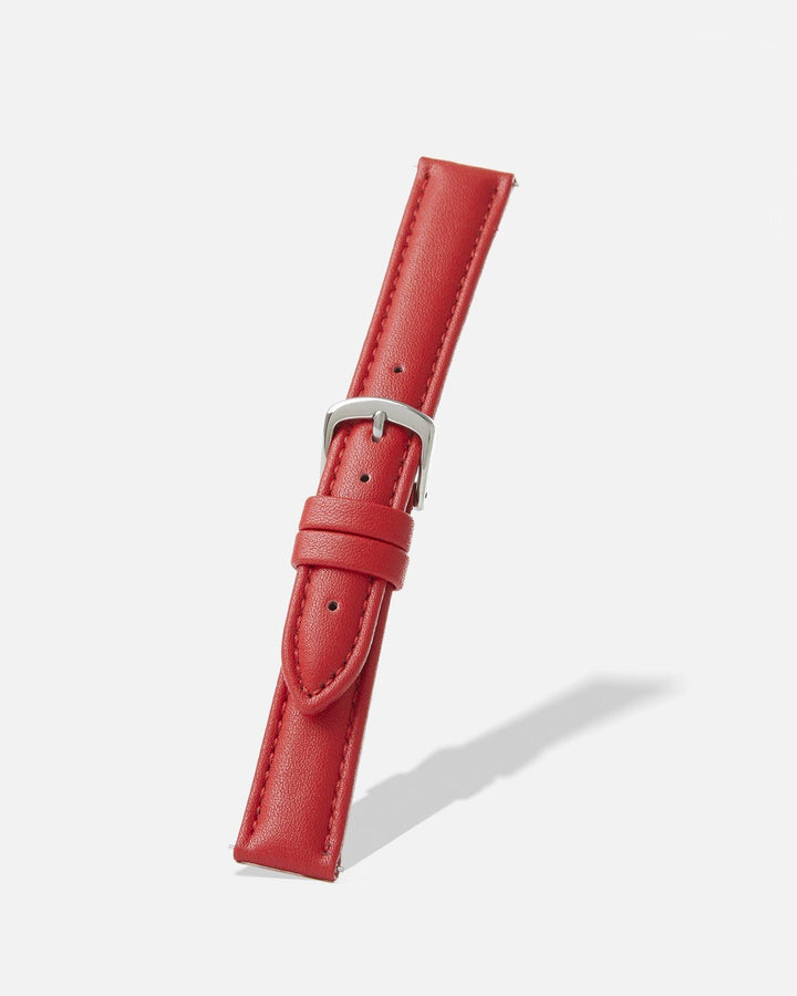 Red Genuine Microfiber Watch Band