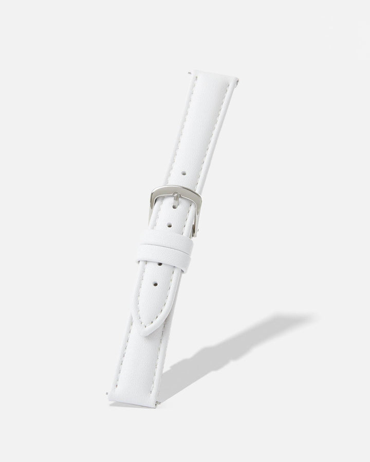 White Genuine Microfiber Watch Band
