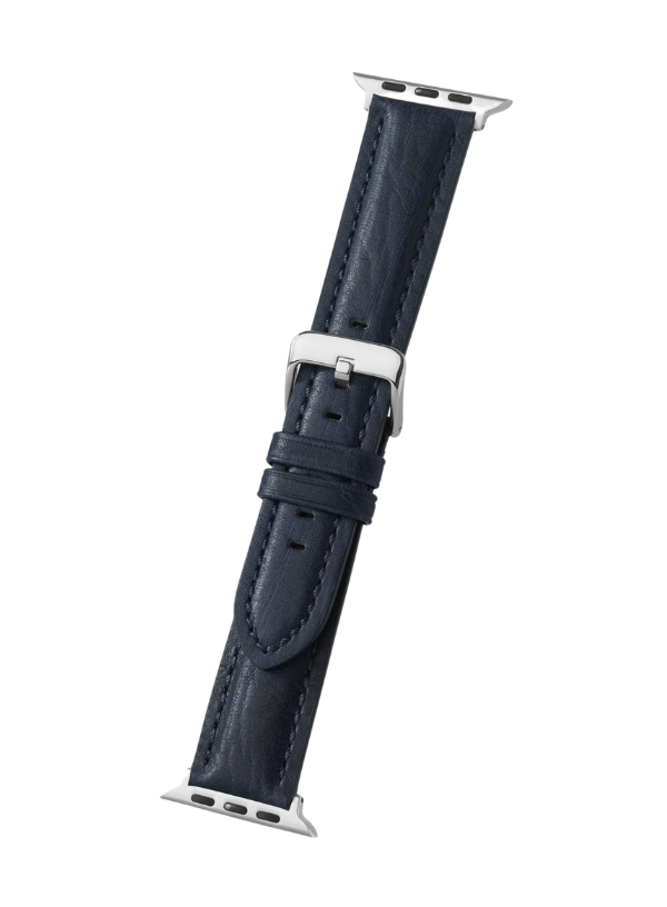 Navy Bison Grain Leather | Apple Watch Compatible - H0778