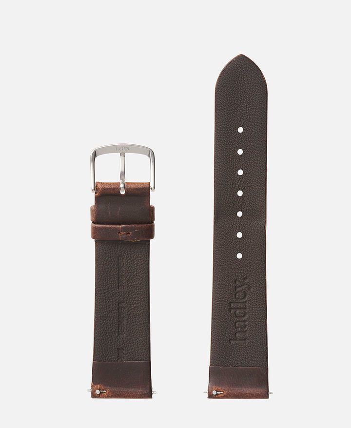 Brown Genuine Flat Oil Tan Leather Watch Band